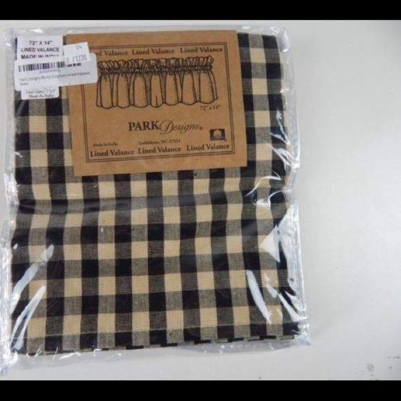 Park Designs Town and Country Black Valance 72x14” - Picture 3 of 3